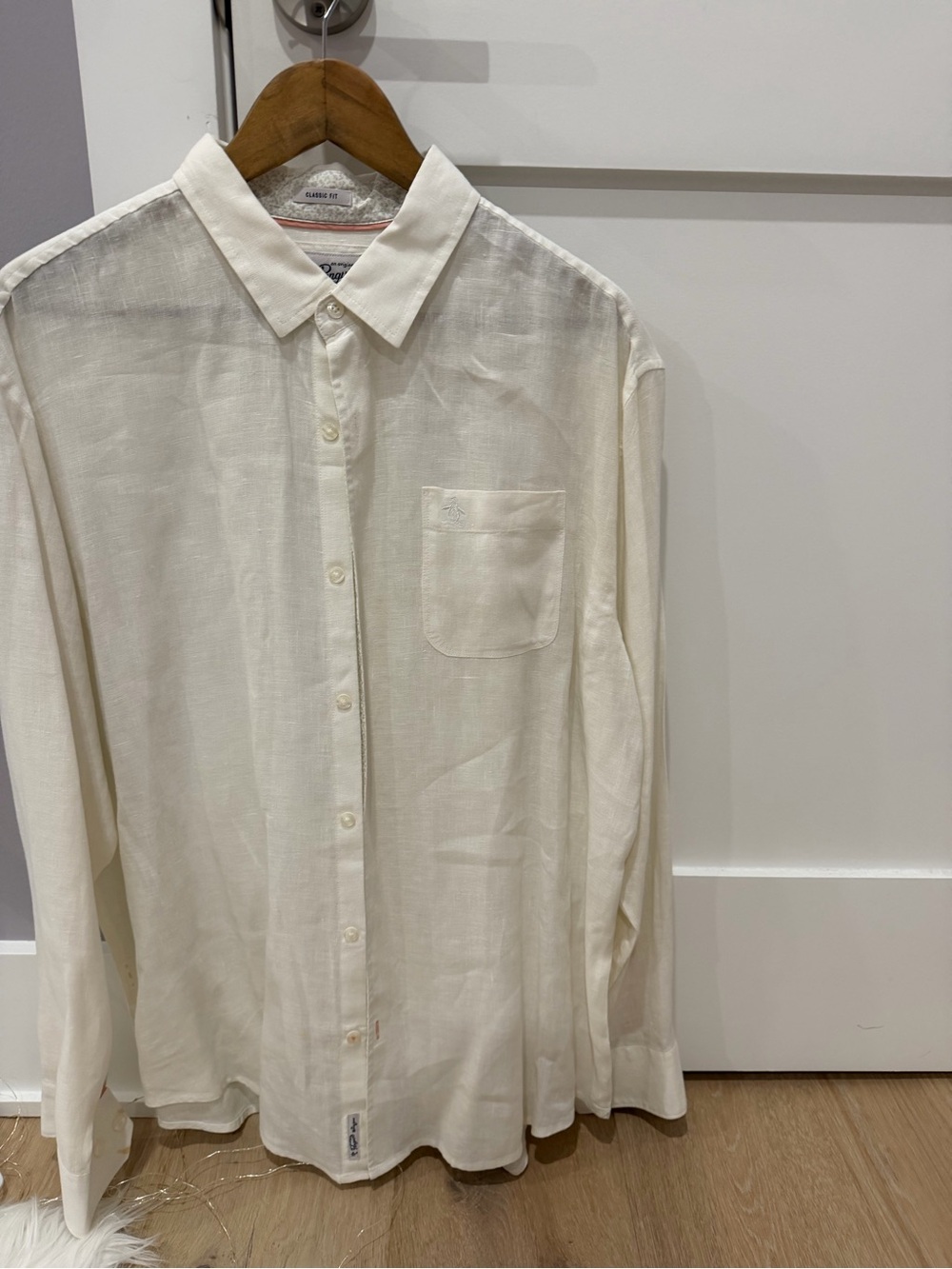 Original Penguin Men's Cream Long-Sleeve Button-Down Shirt